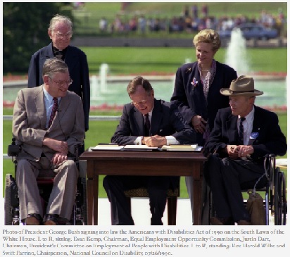 President Bush signs ADA act of 1990